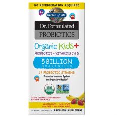 Dr. Formulated organická probiotika - pro děti - 5 miliard CFU s příchutí organické jahody a banán 30 tablet